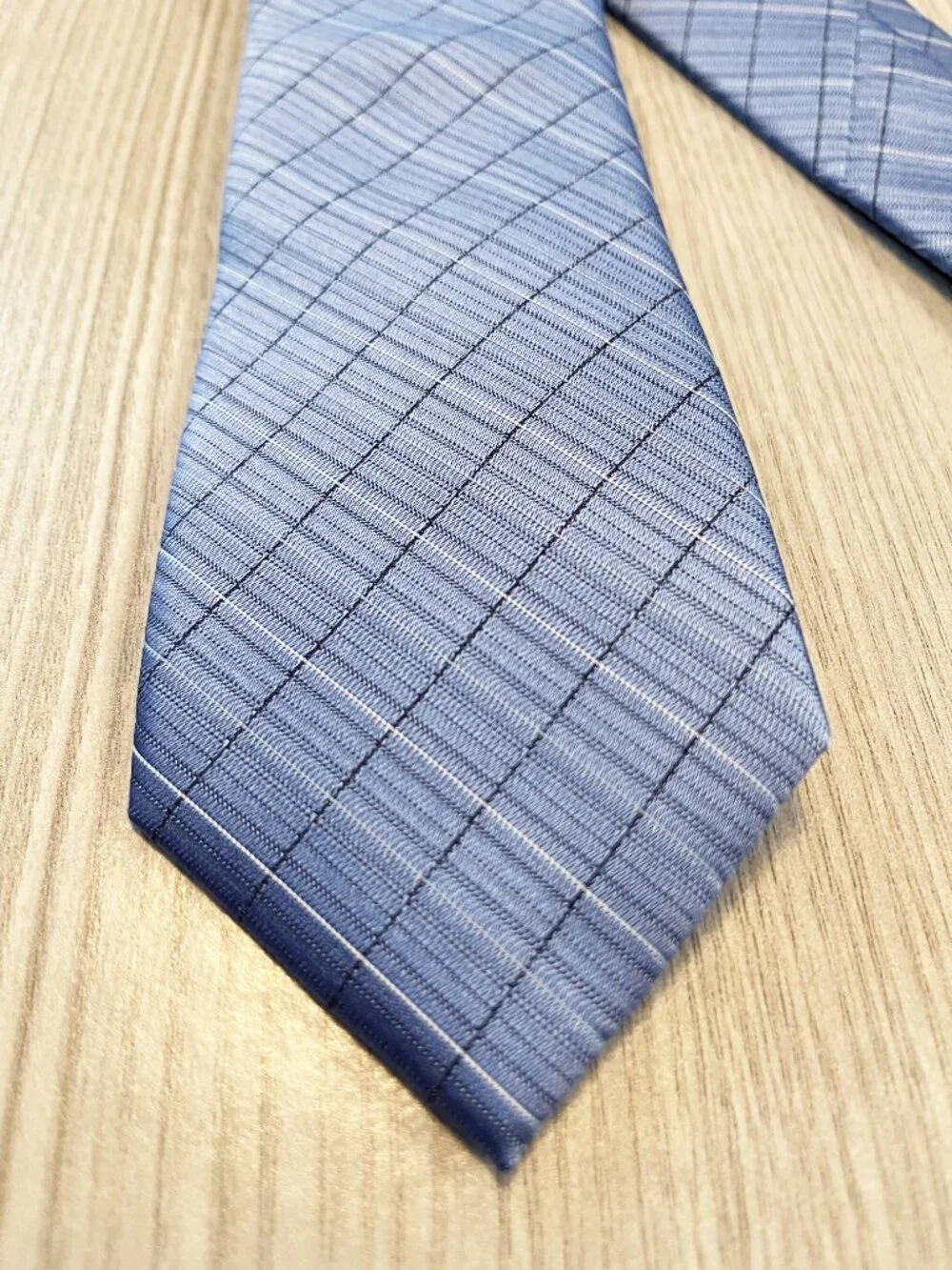 Calvin Klein Men’s Blue Plaid Grid Necktie NWT Classic Dress Business Tie